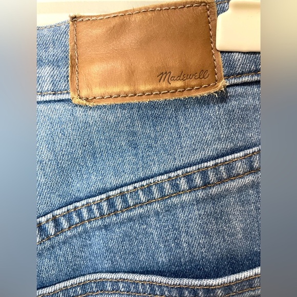 Madewell High Rise Crop Slim Boy Jeans Raw Blue Denim  SZ 25  EUC - Picture 6 of 8